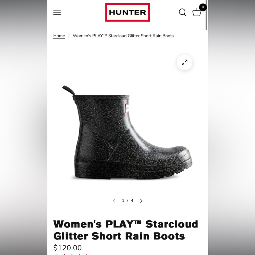 **BRAND NEW** Black Hunter Chelsea Ankle Rain Boots